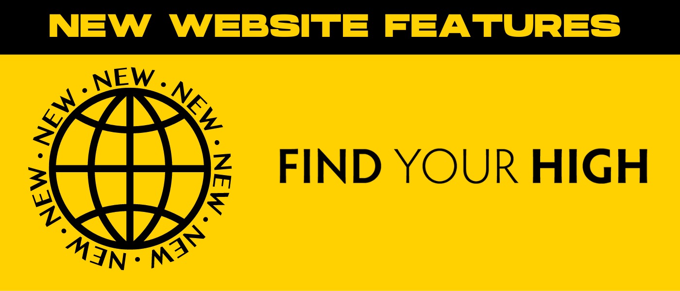 a yellow and black banner with the words find your high.